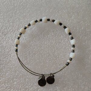 Alex and Ani Silver / White Beads Bangle  412